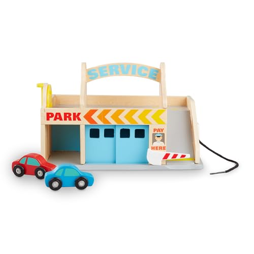 Melissa & Doug - Werkstatt und Parkhaus (Fahrzeuge, funktionierender Aufzug, einfach zu transportieren, 6 Teile, tolles Geschenk für Mädchen und Jungen – ideal für 3, 4, 5 und 6 Jahre) von Melissa & Doug