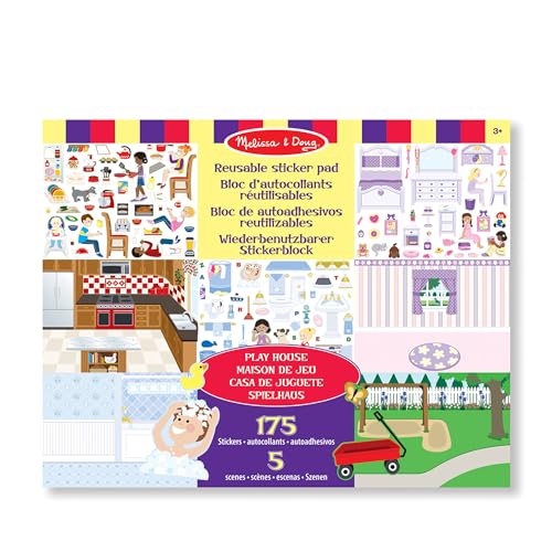 Melissa & Doug Wiederverwendbare Stickerbücher Spielhaus | Reiseaktivitäten für Kleinkinder | Wiederverwendbare Sticker ideal für unterwegs im Auto oder Flugzeug |Kinderbücher Alter 3-4 Jahre von Melissa & Doug