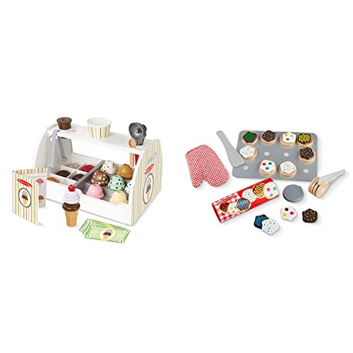 Melissa & Doug Wooden Ice Cream Counter | Pretend Play | Play Food | 3+ | Gift for Boy or Girl & Wooden Cookie Set | Pretend Play | Play Food | 3+ | Gift for Boy or Girl von Melissa & Doug