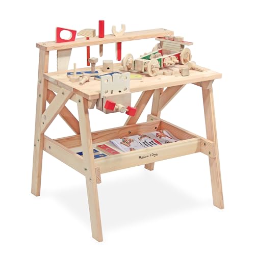 Melissa & Doug Wooden Project Solid Wood Workbench, (E-Commerce Packaging, Great Gift for Girls and Boys - Best for 3, 4, 5, and 6 Year Olds) von Melissa & Doug