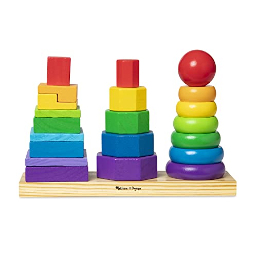 Melissa & Doug Geometrischer Stapler | Lernspielzeug | Holzspielzeug mit Formen | 2+ | Geschenk für Jungen oder Mädchen von Melissa & Doug