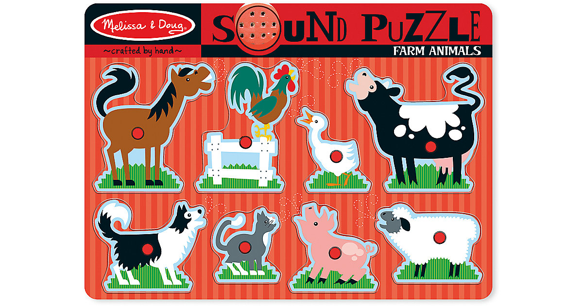 Soundpuzzle aus Holz - Bauernhoftiere, 8 Teile Soundpuzzle aus Holz - Bauernhoftiere, 8 Teile von Melissa & Doug
