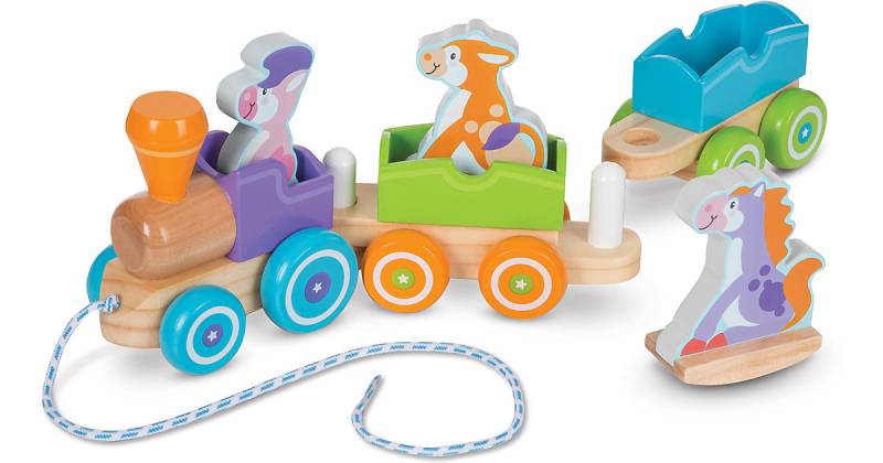 Ziehspielzeug Schaukelnder Holzzug, 6 Teile mehrfarbig von Melissa & Doug