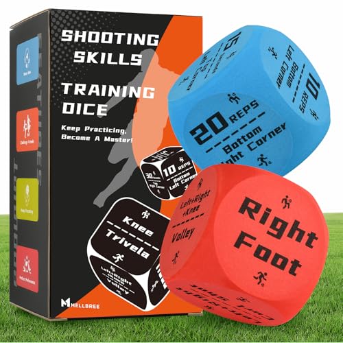 Mellbree Fußball-Trainingsgeschenke für Jungen, 2-teiliges Schieß- und Keepy-Uppy-Trainingswürfel-Set, Fußball-Trainingsausrüstung für Indoor- und Outdoor-Spiele, steigert Fußballfähigkeiten mit von Mellbree