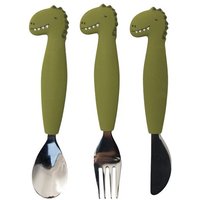 Kinderbesteck Set aus Silikon 3-teilig - Mr. Dino von Mellis BV