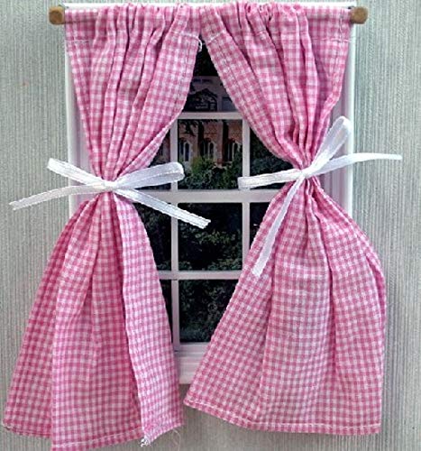 Puppenhaus Miniatur 1:12 Maßstab Zubehör Rosa Gingham Vorhänge Auf Schiene Puppenhaus Miniatur 1:12 Maßstab Zubehör Rosa Gingham Vorhänge Auf Schiene von Melody Jane Dolls Houses