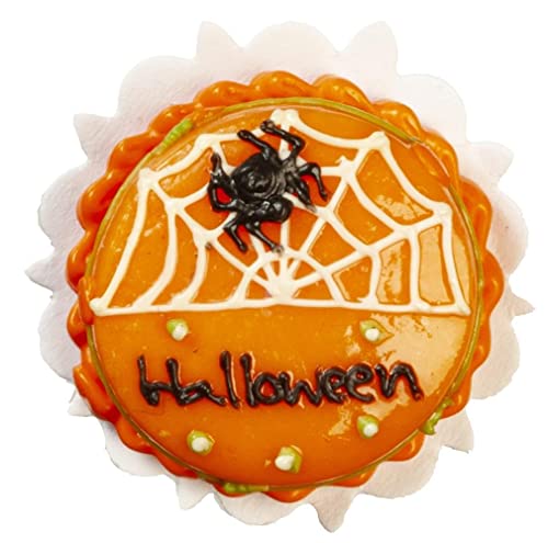 Puppenhaus Orange Halloween Kuchen Weiß Spinnennetz Leckerli Feier Zubehör von Melody Jane Dolls Houses