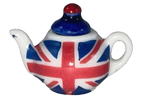 Puppenhaus-Teekanne mit britischer Flagge im Maßstab 1:12 von Melody Jane Dolls Houses