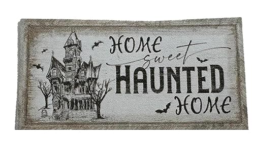 Melody Jane Dolls Houses Dollhouse Home Sweet Haunted Home Halloween Schild Fußmatte bedruckte Karte 1:12 von Melody Jane