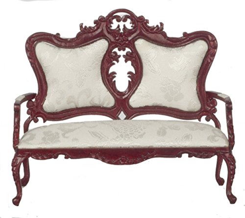 Melody Jane Puppen Haus Ausgeffalen Viktorianisch Mahagoni Weiß Sofa Miniaturmöbel Wohnzimmer von Melody Jane