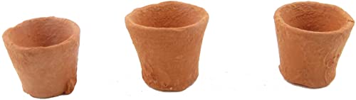 Melody Jane Puppenhaus, 3 Terrakotta-Blumentöpfe, Miniatur-Set, Garten-Outdoor-Zubehör von Melody Jane