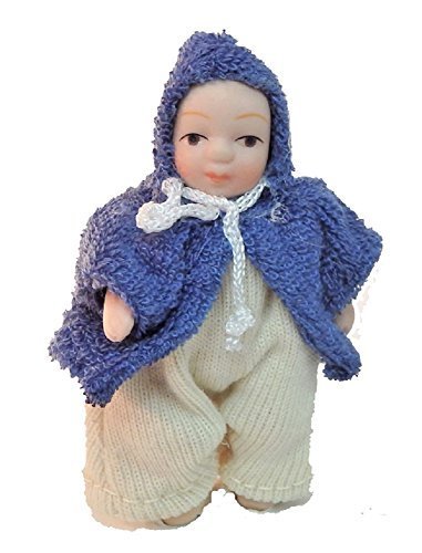 Melody Jane Puppenhaus Baby Junge in Blau Jacke Miniatur 1:12 Porzellan-Menschen von Melody Jane
