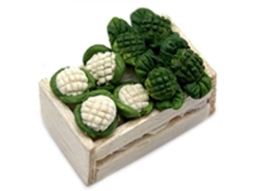 Melody Jane Puppenhaus Box Kiste Brokkoli & Blumenkohl Gemüsehändler geschäft-zubehör von Melody Jane