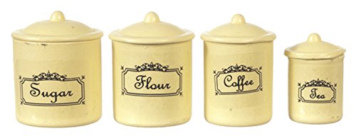 Melody Jane Puppenhaus Creme Metall Kanister Set Vorratsgläser Miniatur Küchenzubehör Melody Jane Puppenhaus Creme Metall Kanister Set Vorratsgläser Miniatur Küchenzubehör von Melody Jane