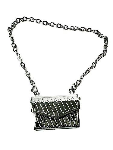 Melody Jane Puppenhaus Damen Handtasche Modern Silber Clutch Mit Kette Band 1: 12 Zubehör von Melody Jane