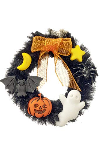 Melody Jane Puppenhaus Halloween Kranz Gespenstische Haustür Zubehör 1:12 Maßstab von Melody Jane