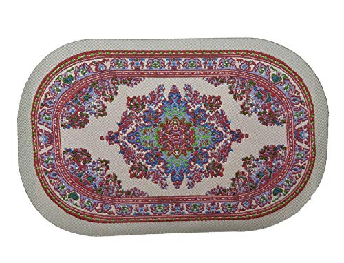Melody Jane Puppenhaus Klein Oval Türkische Teppich ohne Fransen Miniatur Beige Pink Gewebt Teppich Melody Jane Puppenhaus Klein Oval Türkische Teppich ohne Fransen Miniatur Beige Pink Gewebt Teppich von Melody Jane