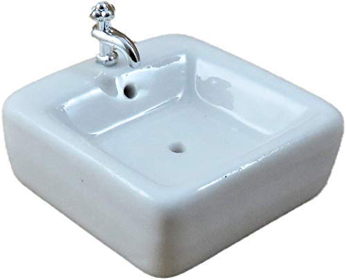 Melody Jane Puppenhaus Klein Quadratisch Porzellan Waschbecken Miniatur 1:12 Badezimmer Möbel Melody Jane Puppenhaus Klein Quadratisch Porzellan Waschbecken Miniatur 1:12 Badezimmer Möbel von Melody Jane