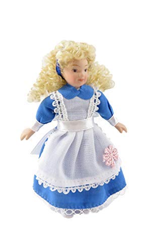 Melody Jane Puppenhaus Kleines Mädchen in Alice Im Wunderland Kleid 1:12 Porzellan Menschen von Melody Jane