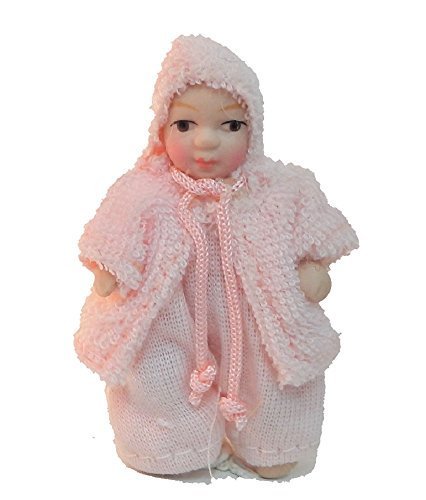 Melody Jane Puppenhaus Kleines Mädchen in Rosa Jacke Miniatur 1:12 Porzellan-Menschen von Melody Jane