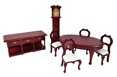 Melody Jane Puppenhaus Mahagoni 6 Teile Esszimmer Suite Miniatur Möbel Set von Melody Jane