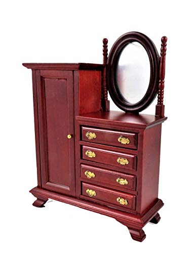 Melody Jane Puppenhaus Mahagoni Kombination Kleiderschrank Miniatur 1:12 Schlafzimmer Möbel von Melody Jane