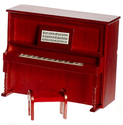 Melody Jane Puppenhaus Mahagoni Upright Piano und Bank Miniatur Raum Möbel von Melody Jane