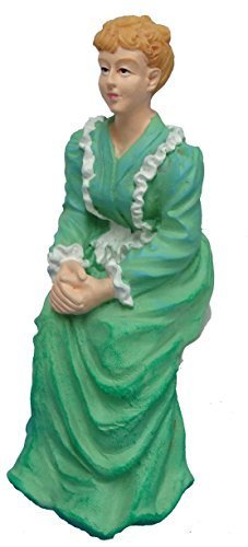 Melody Jane Puppenhaus Menschen Viktorianische Dame in Grün Sitzend Resin Figur von Melody Jane