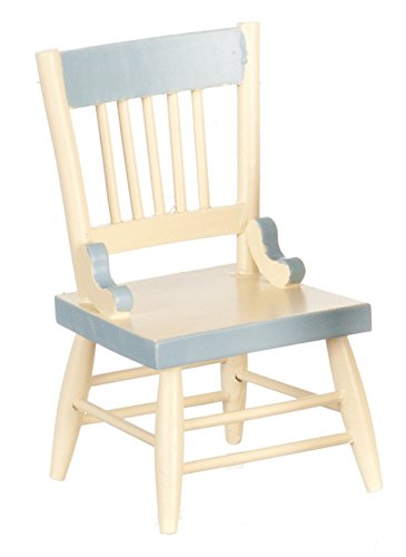 Melody Jane Puppenhaus Miniatur 1:12 Küche Esszimmer Möbel Blau Creme Beistellstuhl von Melody Jane