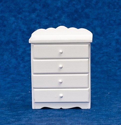 Puppenhaus Miniatur 1:12 Schlafzimmer Weiß Kommode von Melody Jane