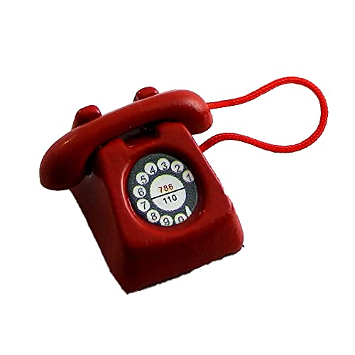 Melody Jane Puppenhaus Miniatur Büro Flur Schlafzimmer Zubehör Rot Retro Telefon von Melody Jane