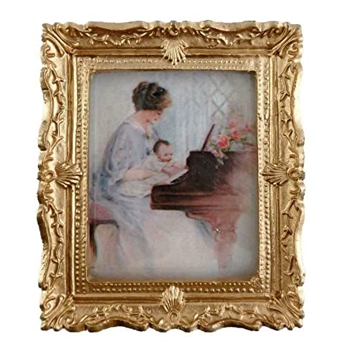 Melody Jane Puppenhaus Miniatur First Piano Lesson Bild Gemälde Gold Rahmen Melody Jane Puppenhaus Miniatur First Piano Lesson Bild Gemälde Gold Rahmen von Melody Jane