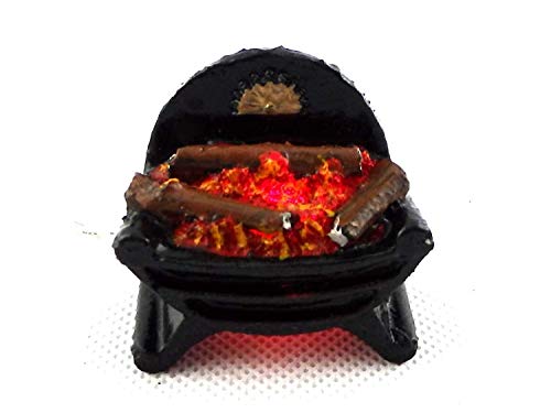 Melody Jane Puppenhaus Miniatur Kamin Zubehör 12V Light Up Leuchtende Feuer in Rost von Melody Jane