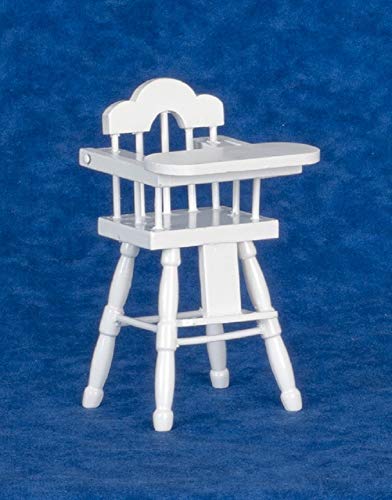 Melody Jane Puppenhaus Miniatur Kinderzimmermöbel Baby's Weiß Hochstuhl von Melody Jane