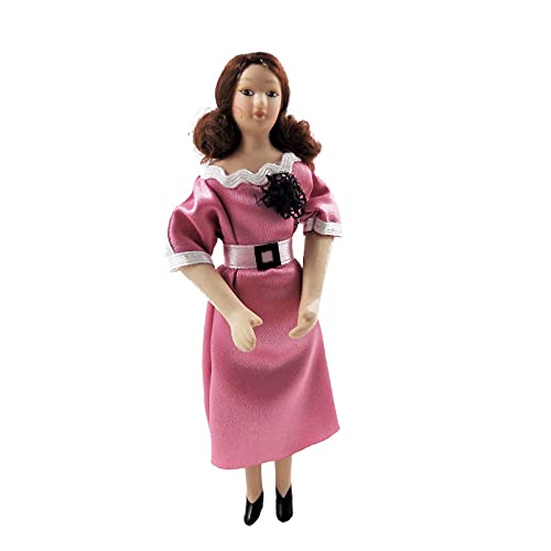 Melody Jane Puppenhaus Modern Dame in Smart Rosa Kleid Porzellan 1:12 Menschen von Melody Jane