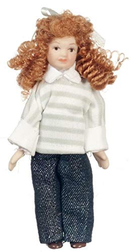 Melody Jane Puppenhaus Modern Girl in Jeans Porzellan Menschen Figur von Melody Jane