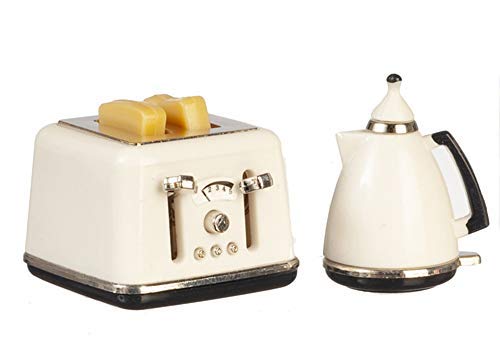 Melody Jane Puppenhaus Modern Weiß Wasserkocher & Toaster Miniatur 1:12 Küchenzubehör von Melody Jane
