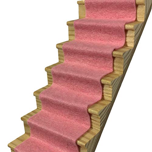 Melody Jane Puppenhaus Pastell Pink Wolle Mix Treppe Teppich Läufer Selbstklebendes Bodenbelag von Melody Jane