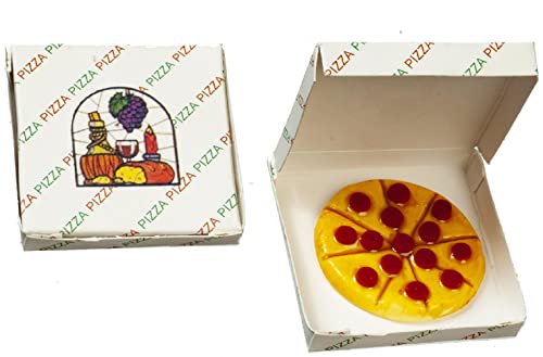 Melody Jane Puppenhaus Pepperoni Pizza in Box Miniatur Take Away Fast Food Zubehör 1:12 von Melody Jane
