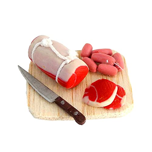Melody Jane Puppenhaus Rolled Gelenk mit Fleisch & Wurst auf Brett Miniatur Küchenzubehör Melody Jane Puppenhaus Rolled Gelenk mit Fleisch & Wurst auf Brett Miniatur Küchenzubehör von Melody Jane