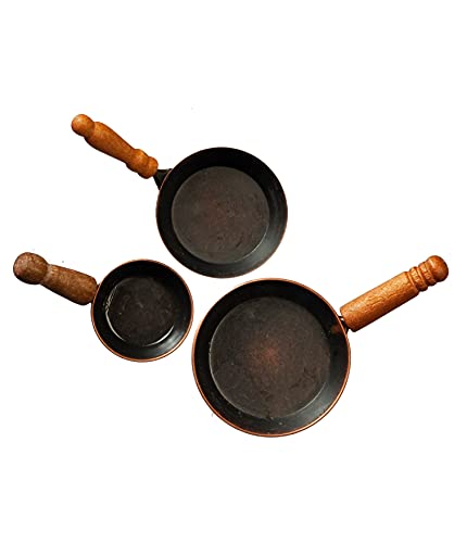 Melody Jane Puppenhaus Set Mit 3 Kupfer Brat Pfannen Miniatur Küche Kochen Zubehör 1:12 von Melody Jane