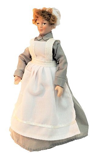 Melody Jane Puppenhaus Viktorianisch Servant Maid Cook in Grau Porzellan People von Melody Jane