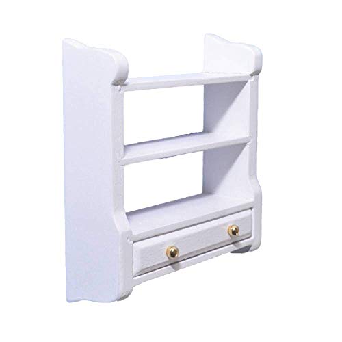 Melody Jane Puppenhaus Weiß Wand Regal & Schublade Miniatur Regale Küchenmöbel von Melody Jane