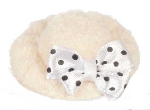 Melody Jane Puppenhaus Weiß samt Hut mit Schleife Miniatur Shop Mädchen Damen Zubehör von Melody Jane