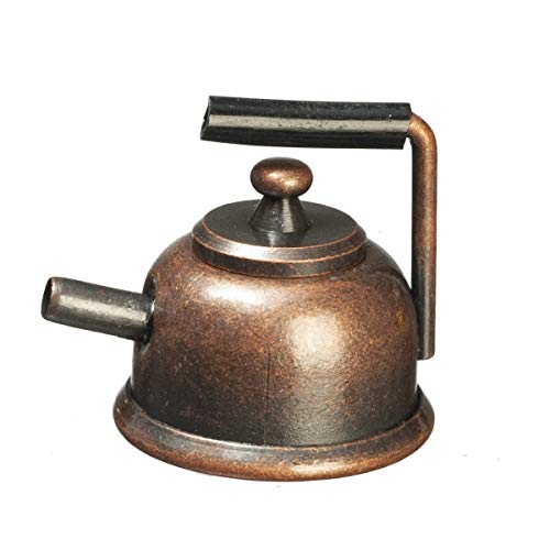 Puppenhaus Antik Bronze Wasserkocher Metall Teekanne Miniatur 1:12 Küchenzubehör von Melody Jane