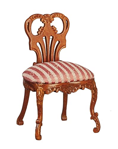 Puppenhaus Belter Beistellstuhl Regency Pink & Walnuss JBM Esszimmermöbel von Melody Jane