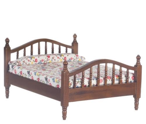 Puppenhaus Bogen Spindel Bett Walnussholz Schlafzimmermöbel Miniatur Maßstab 1:12 Puppenhaus Bogen Spindel Bett Walnussholz Schlafzimmermöbel Miniatur Maßstab 1:12 von Melody Jane
