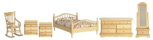 Puppenhaus Master Schlafzimmermöbel-Set, helle Eiche, mit Bogen, Spindelbett, 6-teilig Puppenhaus Master Schlafzimmermöbel-Set, helle Eiche, mit Bogen, Spindelbett, 6-teilig von Melody Jane