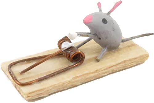Puppenhaus Maus auf Holzfalle Miniatur Küchenzubehör 1:12 von Melody Jane