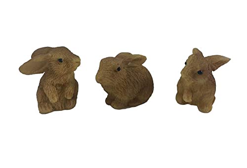 Puppenhaus-Set mit 3 braunen Kaninchen, Miniatur-Haustiertier-Gartenzubehör, 1:12 von Melody Jane